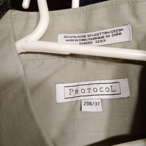 Vintage Men  Dress shirt PROTOCOL BRAND OF Sears Canada made in China , - Picture 5 of 9